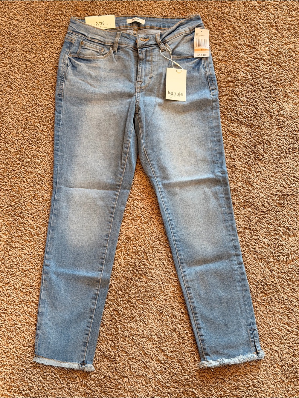 Kensie Light Blue Cropped High-Rise Jeans